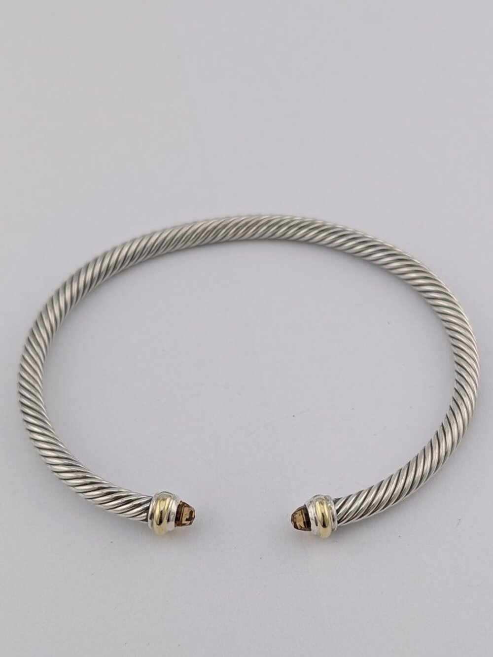 David Yurman Sterling Silver Cable Classics Bracelet With Citrine & 18k Gold